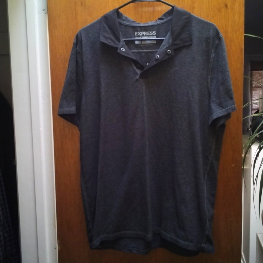 Express Black Collar Dress/Casual Tee Size L